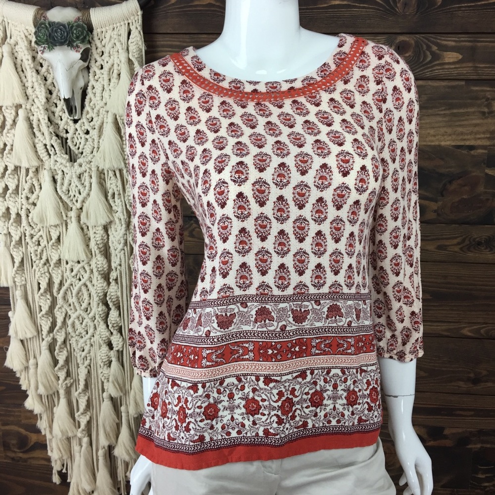 Skies are Blue | Boho Paisley Lace Blouse